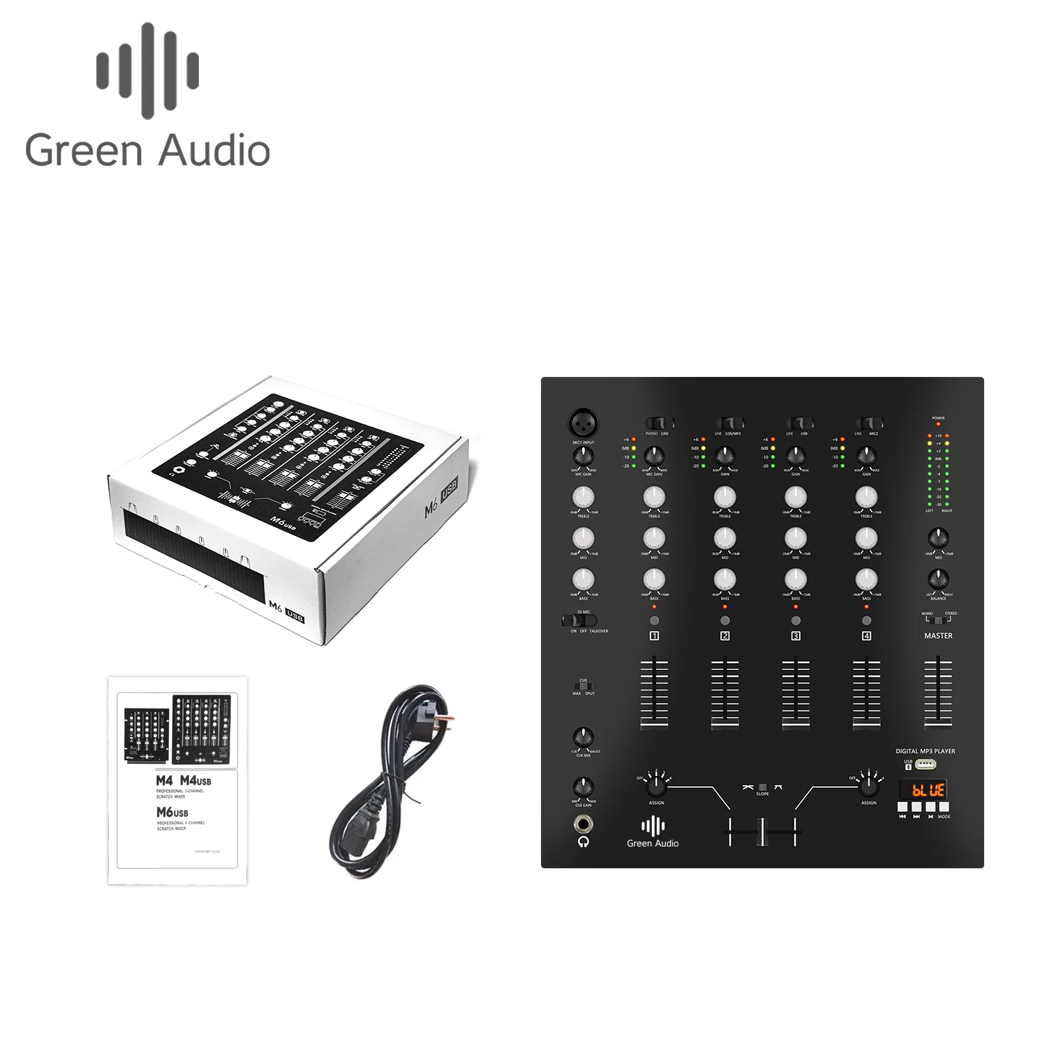 GAX-DM6 プロフェッショナル 6チャンネル DJクラブミキサー デジタル