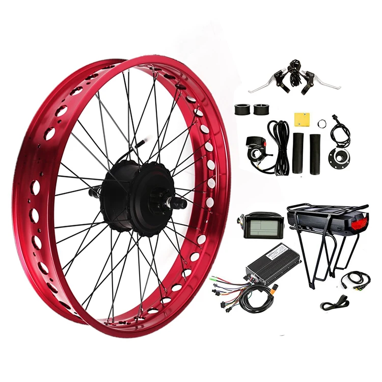 Voilamart Kit de conversión de bicicleta eléctrica de rueda trasera  impermeable de 26 pulgadas, kit de motor de bicicleta eléctrica de 48 V  1500 W con