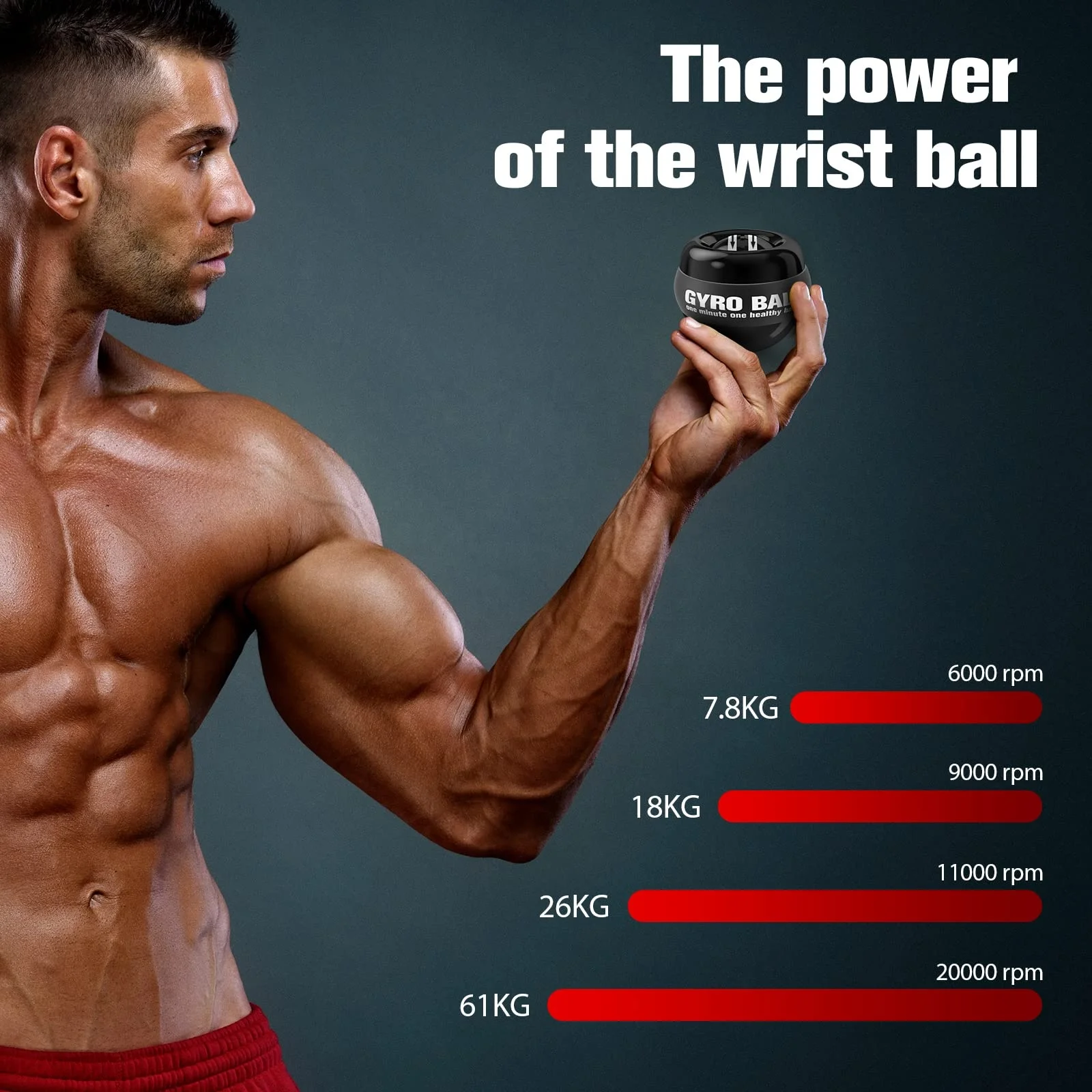Custom Logo Gyro Wrist Exerciser LED Gyroscopic Autostart Range Power Wrist Metal Exercise Gyro Power Ball Wrist Ball
