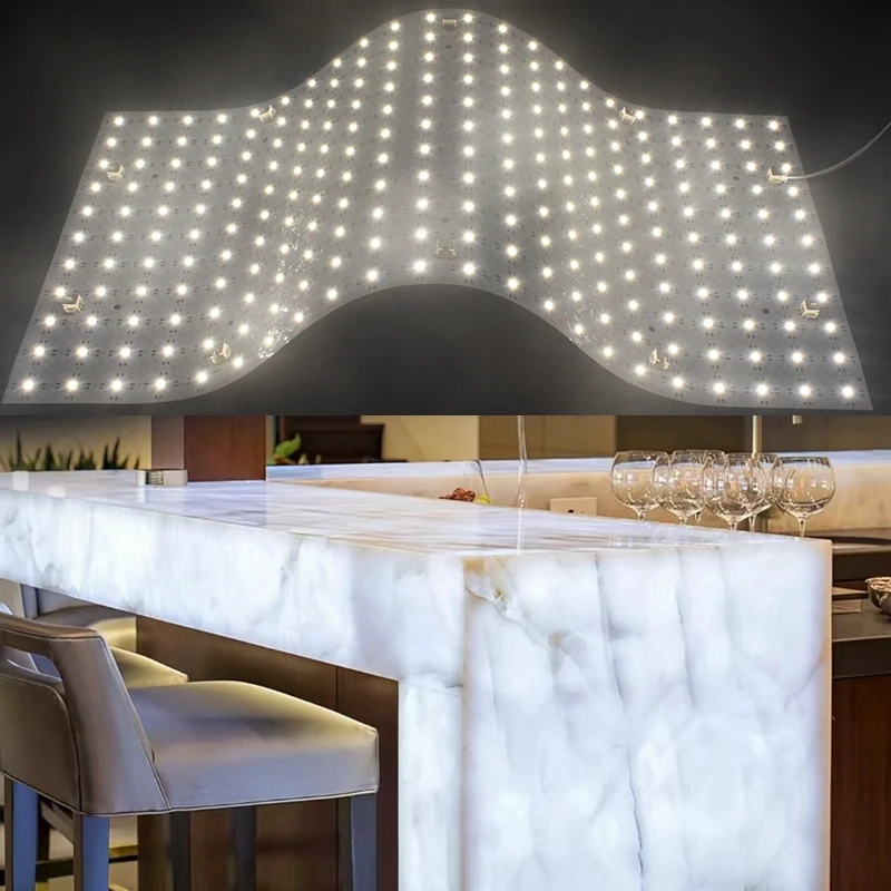 DC24V Flexible LED Sheet 242LEDS 28W SMD2835 490MM 245MM LED Panel Sheets for Marble Interior Lighting