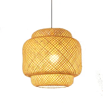 Chandelier bamboo art bamboo woven home tea house restaurant living room lighting