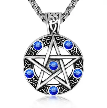 2022 star Stainless Steel Jewelry inlaid rhinestone necklace fashion pendant personalized hawaiian jewelry wholesale