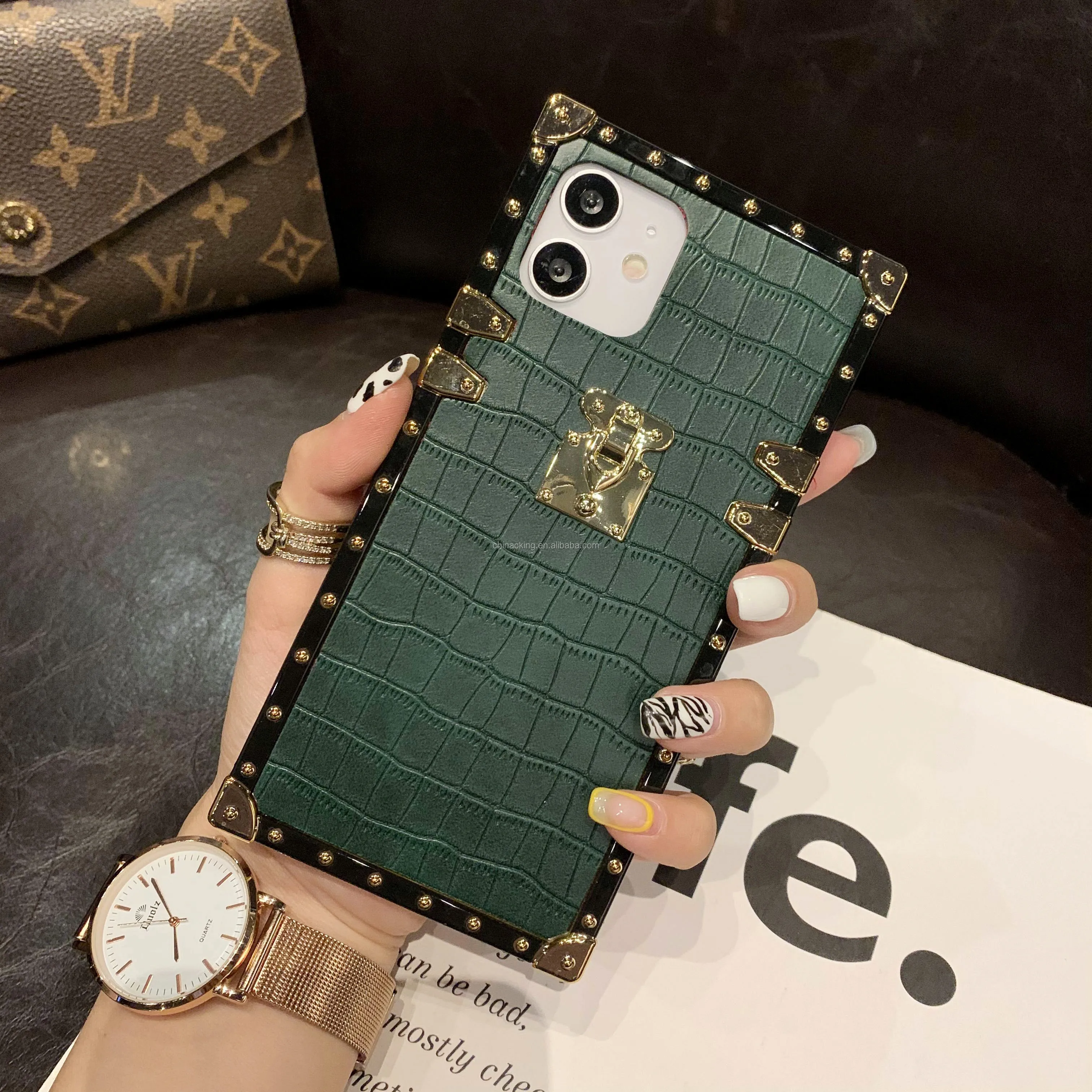 Louis Vuitton Square Iphone Case  Luxury Square Iphone Case - Luxury  Leather Phone - Aliexpress
