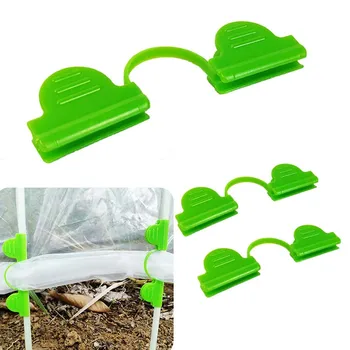 50 PCS 7 MM Double Head Plastic Clip Clamp Plastic Clips Garden Support Frame Clips for Greenhouse Clamps