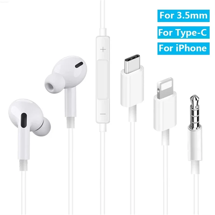 3.5mm Usb C Wired Earphone Inear Stereo Headset For Iphone 14 13 11 12