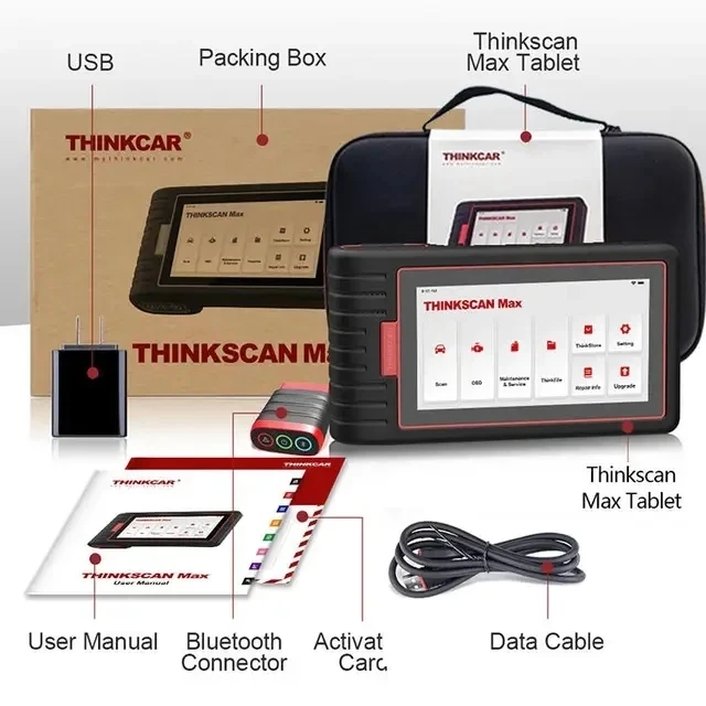 2024 Latest Version ThinkScan Max 2 OBD2 Scanner Diagnostic Tool Car Scanner ECU Coding Thinkscan Max 2 Lifetime Free