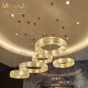 Zhongshan Crafted Large Luxury Indoor Hanging Light Square Crystal Circle Premium Chandelier for Home & Hotel Decor Lighting