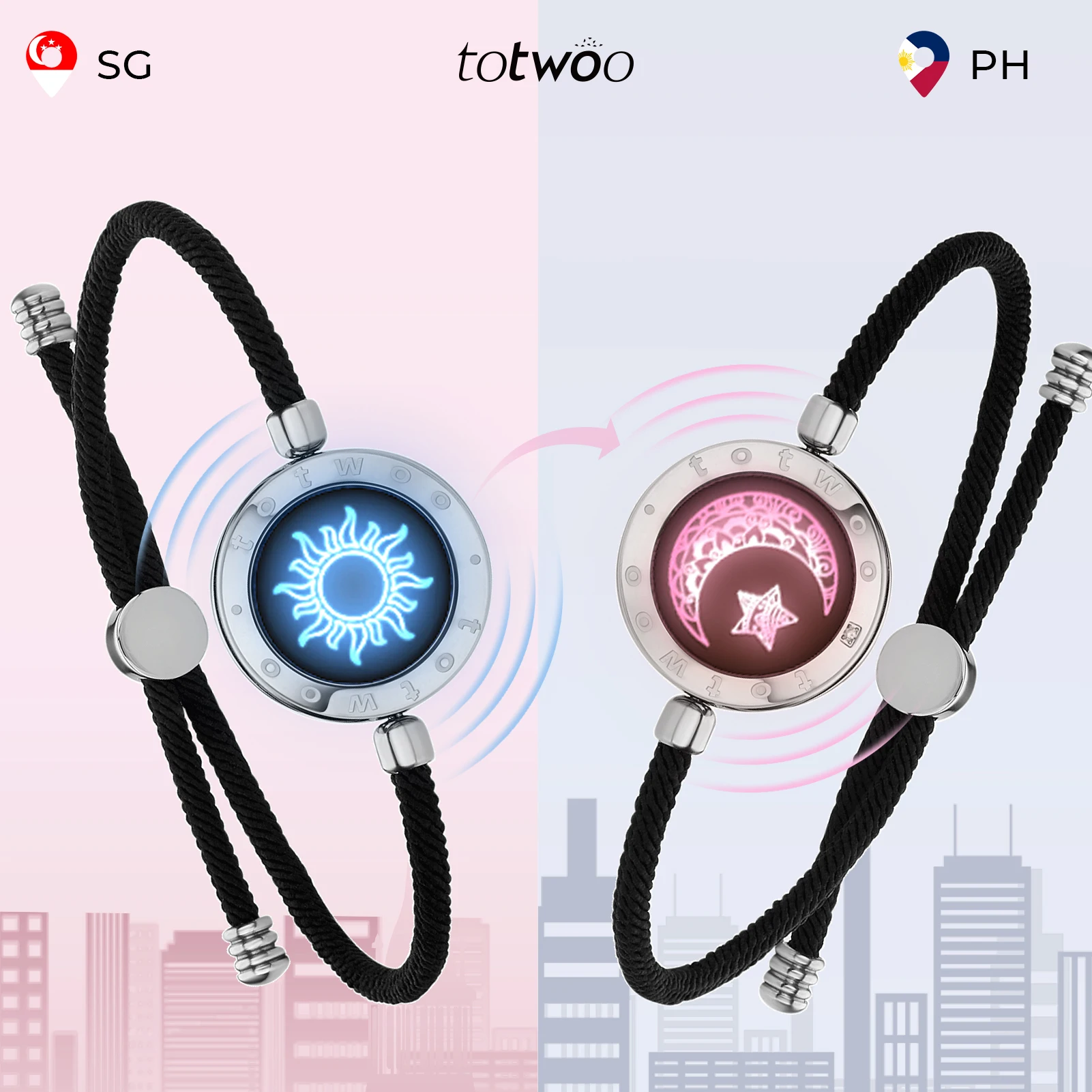 Fashion Smart Jewelry Totwoo Long Distance Touch Bracelets for