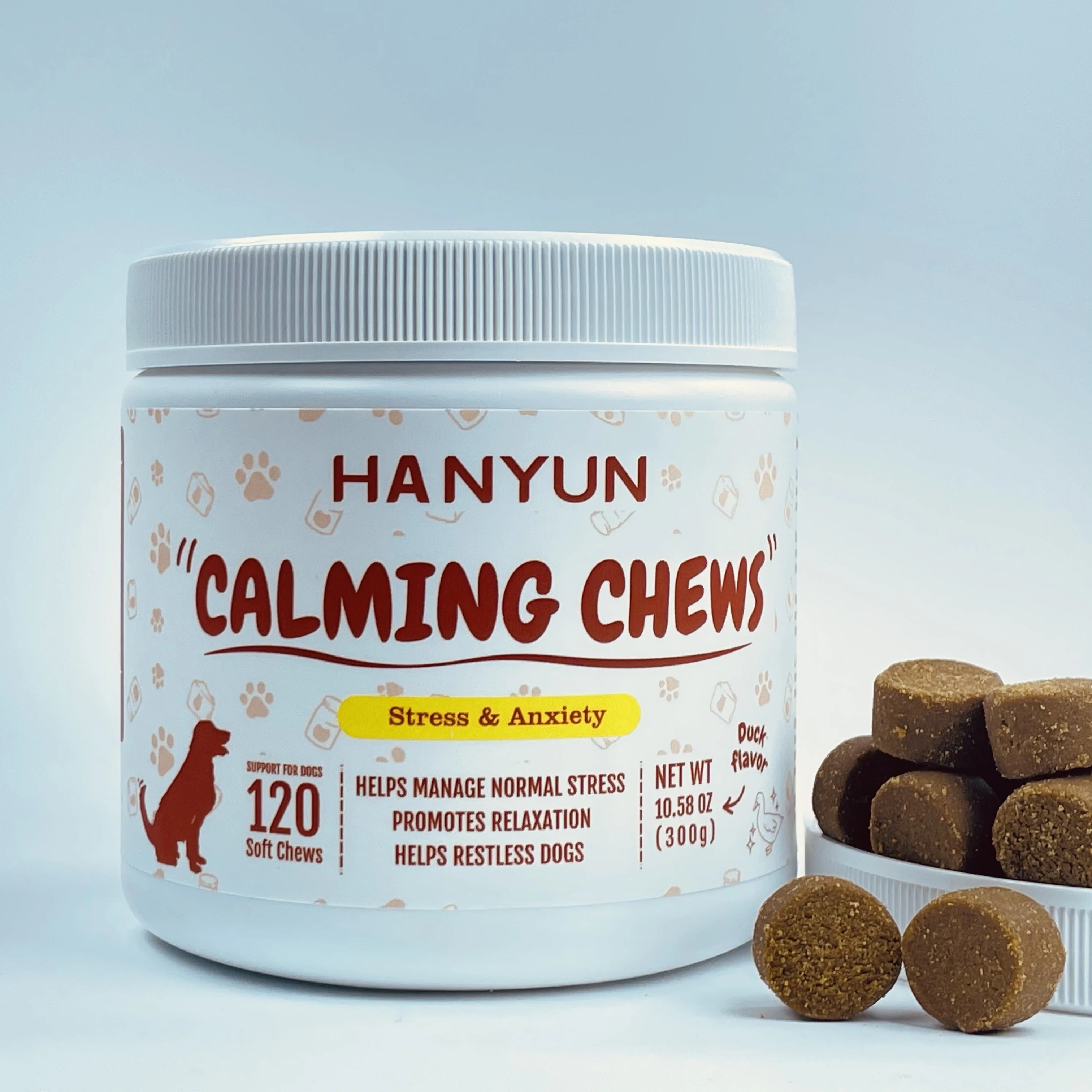 Hanyun Private Label Dog Calming Chews Natural Pet Supplement Calming