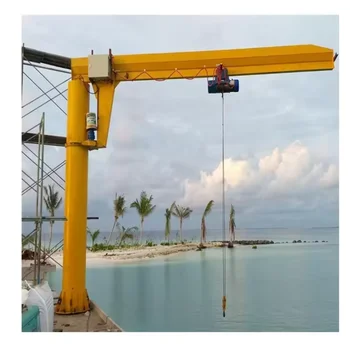 Small Mobile Cantilever Crane 800kg Manual Slewing for Workshop Maintenance