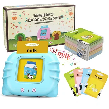 Kids early learning cognitive cards alphabet abc English arabic french spanish flash cards talking flash cards learning toys