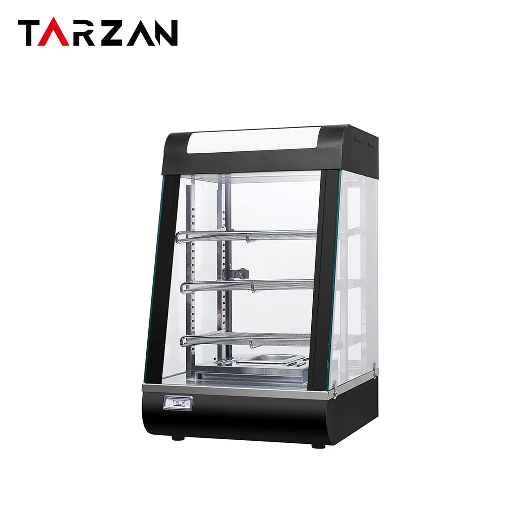 3 Layers Snack Food Warmer Restaurant Commercial Food Warmer Display Showcase Glass Display Showcase details