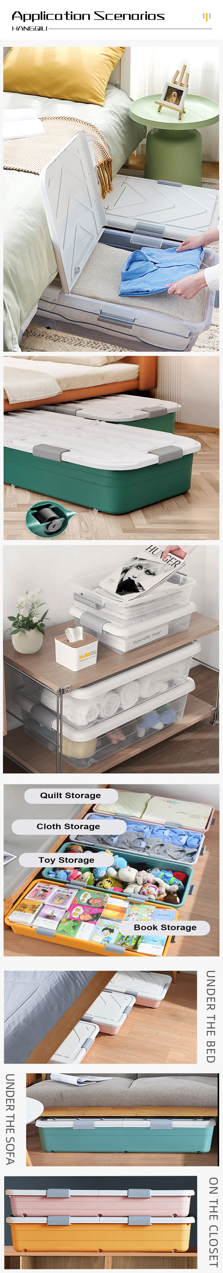 Modern Style Home Organization Storage Box Under Bed 35l 40l 45l 60l
