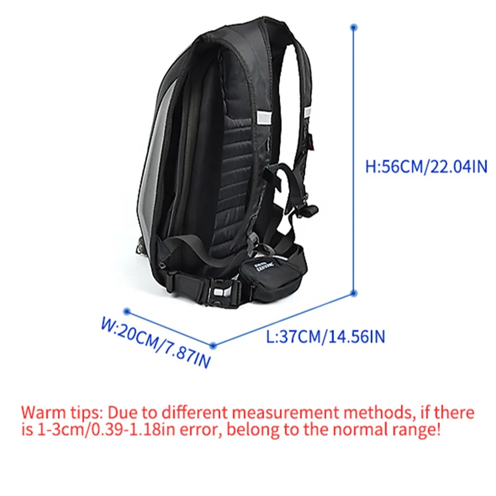 Borsa Sedile Posteriore Moto Borsa Da Coda Per Moto Borsa Da Sedile Posteriore Per Casco Da Moto Ad Alta Capacità Da 37 Litri Zaino Pilota Borsa Viaggio Impermeabile Borsa Sella Moto (Colore - Foto 5