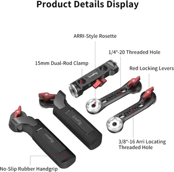 For SMALLRIG 2002 Rosette Handle Kit with Rosette Extension Arm Photo Studio Accessories for Camera Shoulder Rig Support detail image