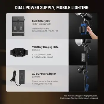NEEWER MS60B LED Video Light 2.4G/APP Control, 65W Metal Mini Compact COB Continuous Output Lighting Spotlight 2700K-6500K product image