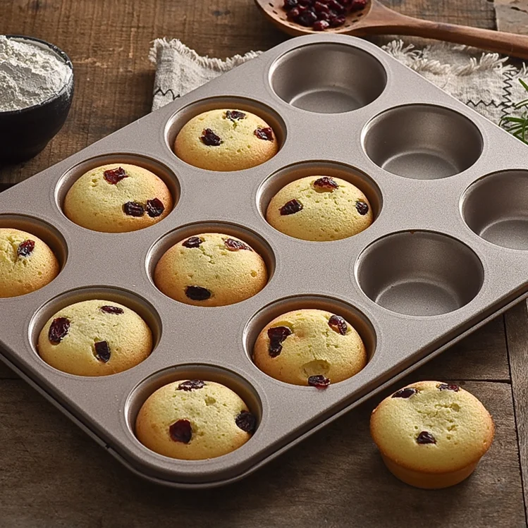 12 Cup Nonstick Muffin Pan Carbon Steel Mini Cupcake Pan - China