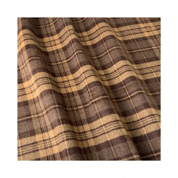 30% wool, 70% polyester double-sided plaid blend wool fabric, 950g wool plaid coat jacket fabric