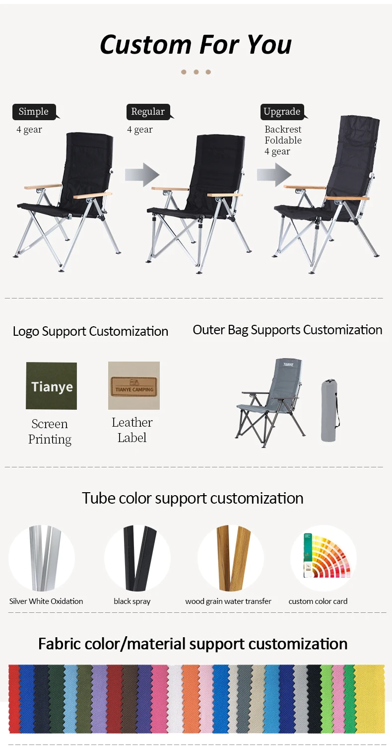 Wholesale Outdoor Garden Picnic High Back Aluminum Frame Folding