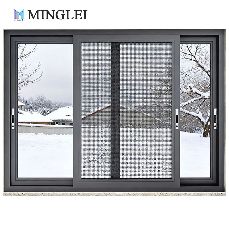 Bejgħ Hot Finstri Skorriżanti Bivakar Glazz Low-E Finestra Skorriżanti tal-Aluminju Finestra Skorriżanti B’Netta għall-Muskieti