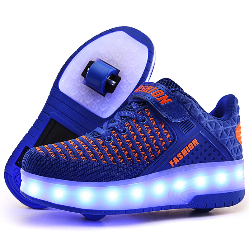 Aikuass Unisex LED Light up Roller Shoes USB Chargeable Wheeled Skate Sneaker Christmas Birthday Gifts for Boys and Girls Kids