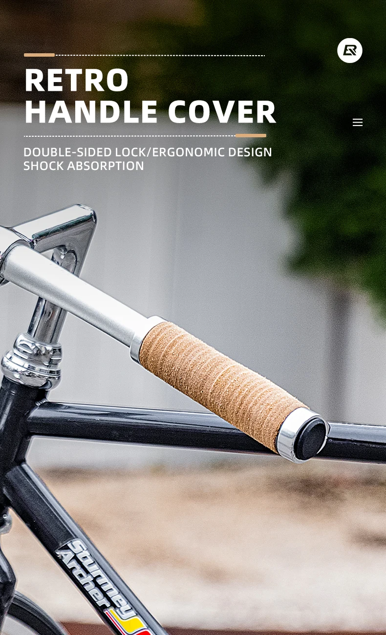Rockbros Vintage Leather Bicycle Grip Ergonomic Bicycle Handlebar Grips