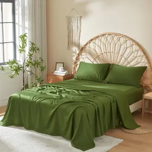 Wholesale Luxury Soft and Silky  Natural Cooling 100% Natural Bamboo Fiber Duvet Cover  Bamboo Sheets Bedding Set