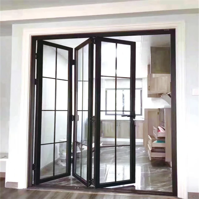 All-aluminum Folding Glass Doors, Available in Manual or Electric Operation,Featuring a Wide Viewing Area and Ultra-narrow Frame