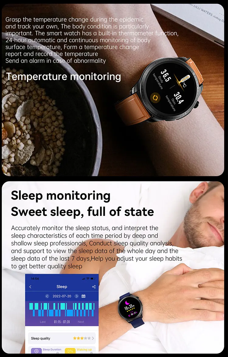 Smart watch diabetic non -invasive blood pressure glucose test ECG meter monitor measuring smart watches diabetes