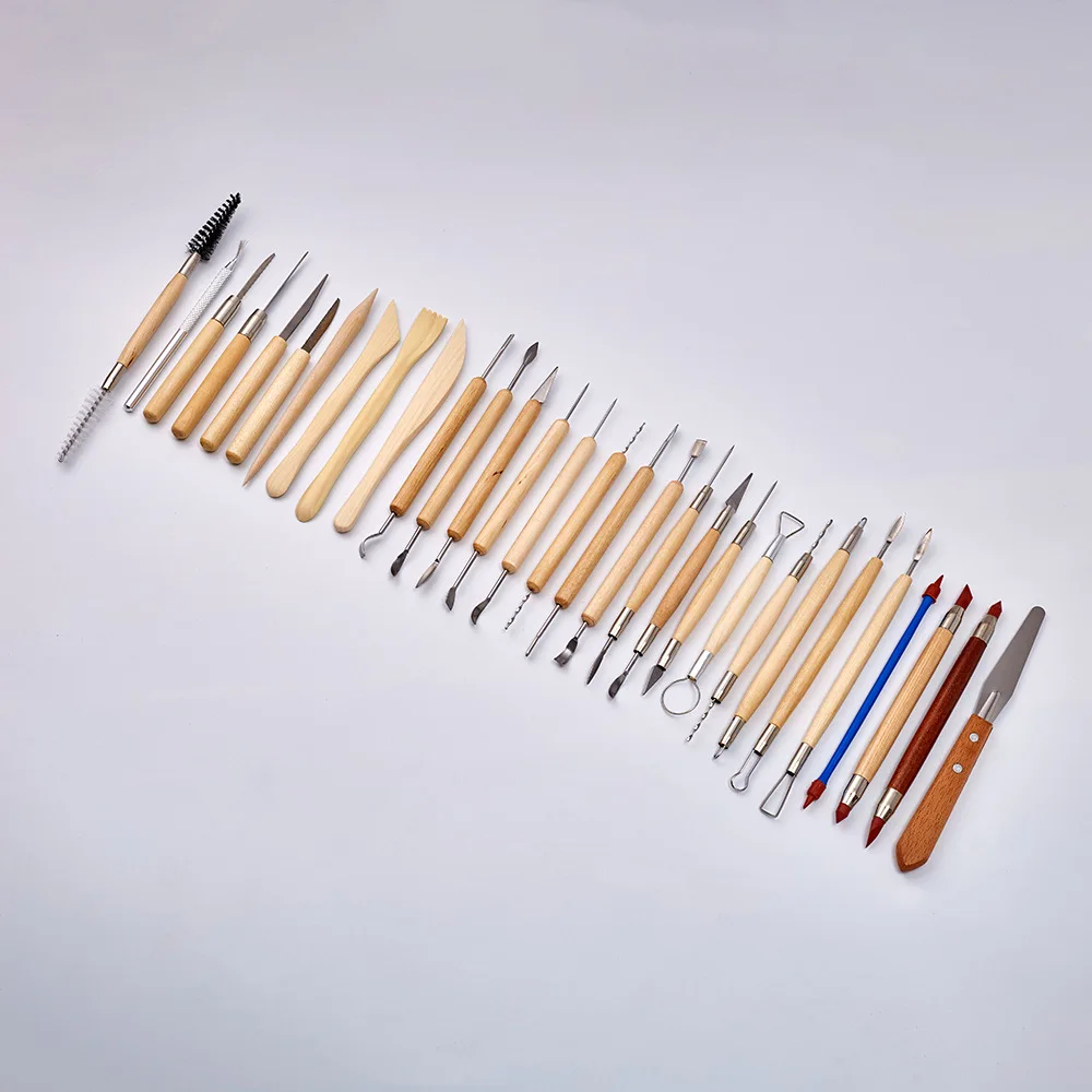 22pcs Clay Sculpting Tools Kit Clay Modelling Tools Wooden Polymer Clay  Tools Rubber Pottery Tools