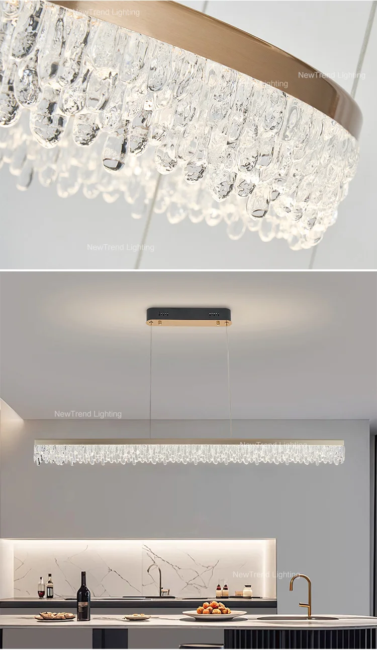 lc88206 new product indoor decoration pendant light living dining room restaurant home acrylic ceiling led ring chandelier-3