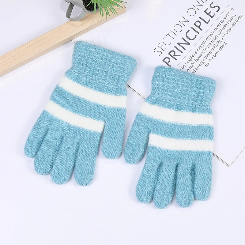 Зимние волшебные перчатки для женщин и мужчин, теплые эластичные вязаные шерстяные варежки с декоративным узором, акриловые перчатки