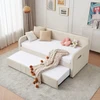 Beige + MDF+Iron + Velvet + Foam