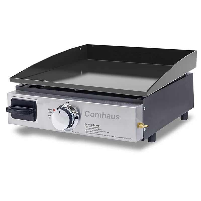 Stainless Steel Rectangular Griddle Gas Bbq Grills 2 In 1 Gas Griddle