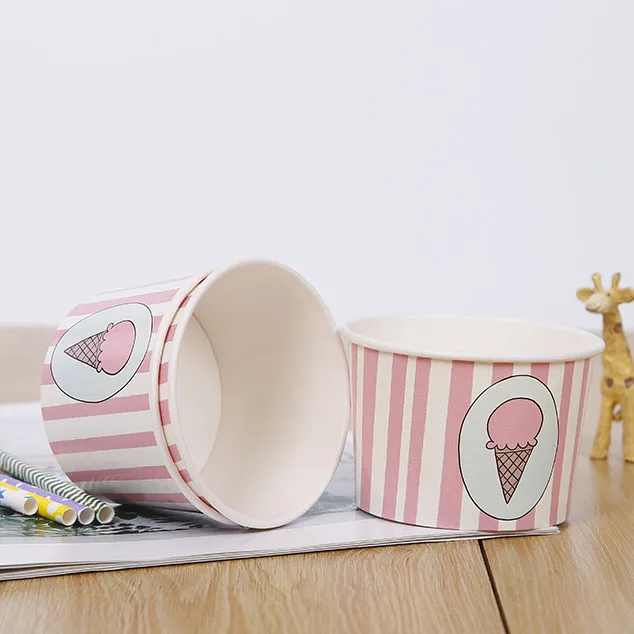 Custom Logo Printed Paper Ice Cream Cups - Eco Friendly