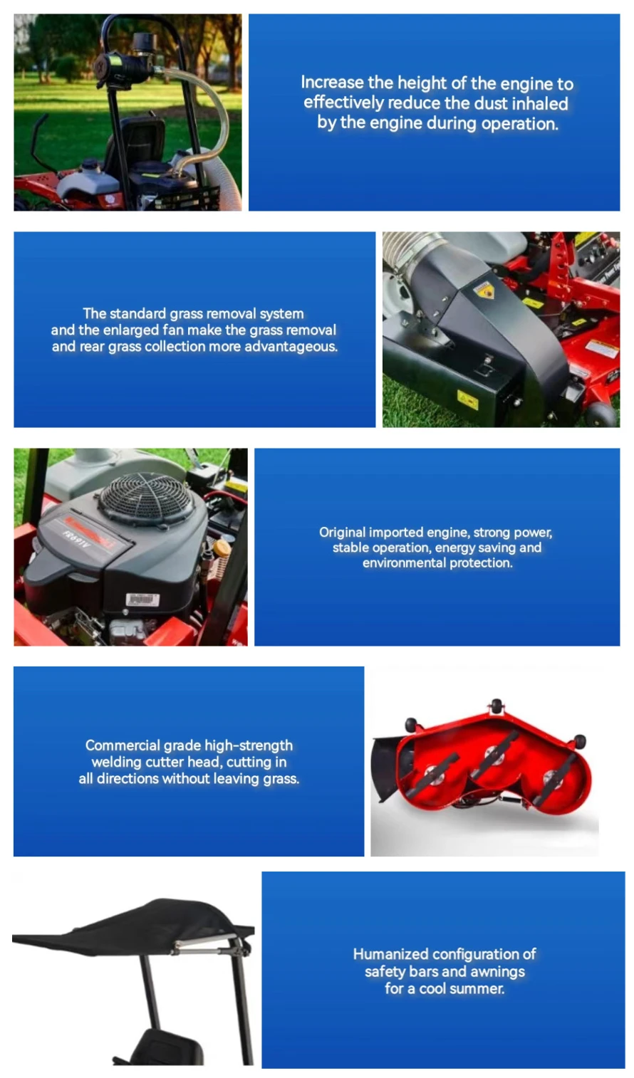 Agricultural Riding On Lawn Mower Zero Turn Riding Mower Factory Sales