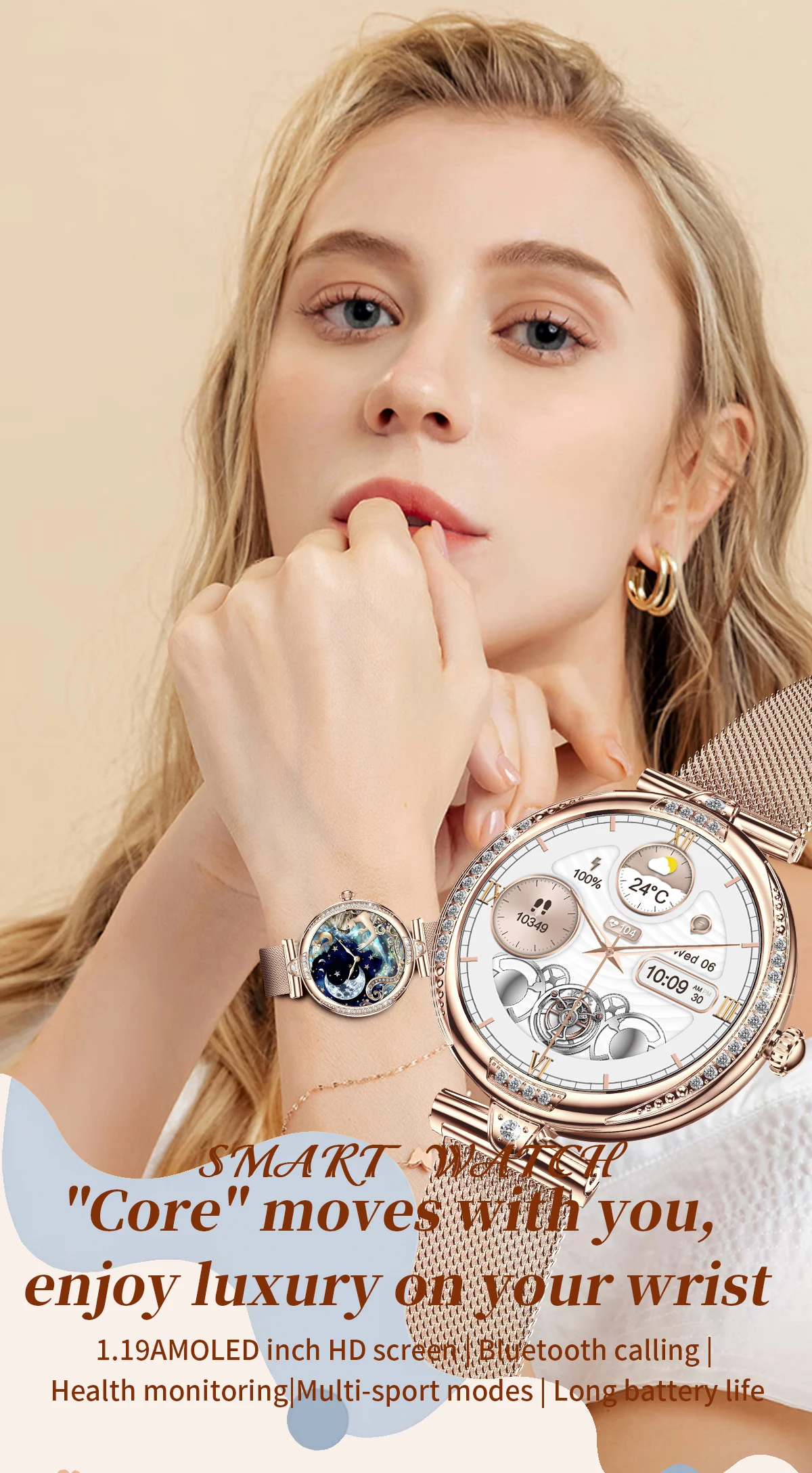 Welcome OEM Order, Factory Whole Selling Nx17 Pro Ladies Smart Watch Round1.19inch Amoled Screen Ip68 Waterproof Health Monitoring Bt Call Fashion Smart Watch For Ladies - Buy Nx17 Pro Smart Watch ladies Smart Watch Smart Watch For Women smart Watch For Ladies