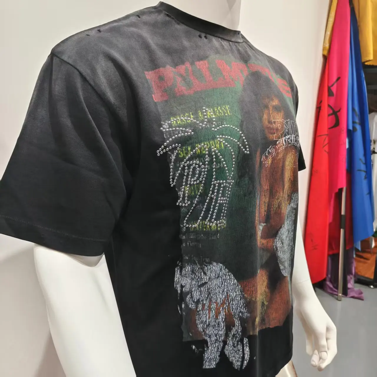 Salati Custom Logo Summer Set Oversized Hip Hop Vintage T-Shirt and Shorts Heavyweight Cotton DTG Printed Tshirts gallery 3
