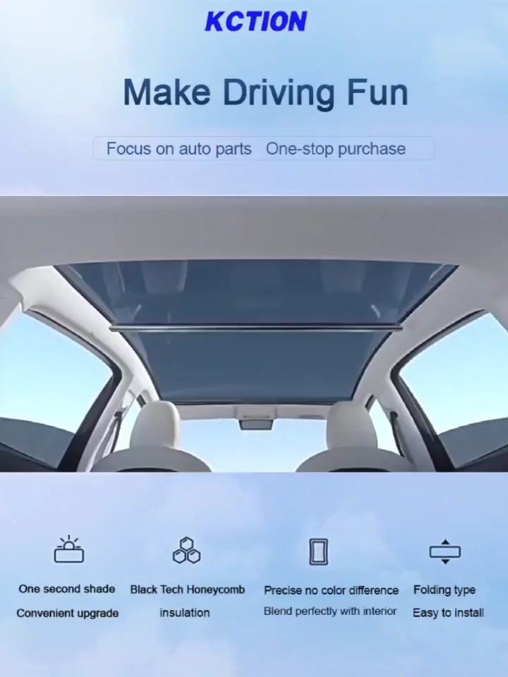 Kction Model 3/ Y Glass Roof Sunshade Panoramic Retractable Sunroof