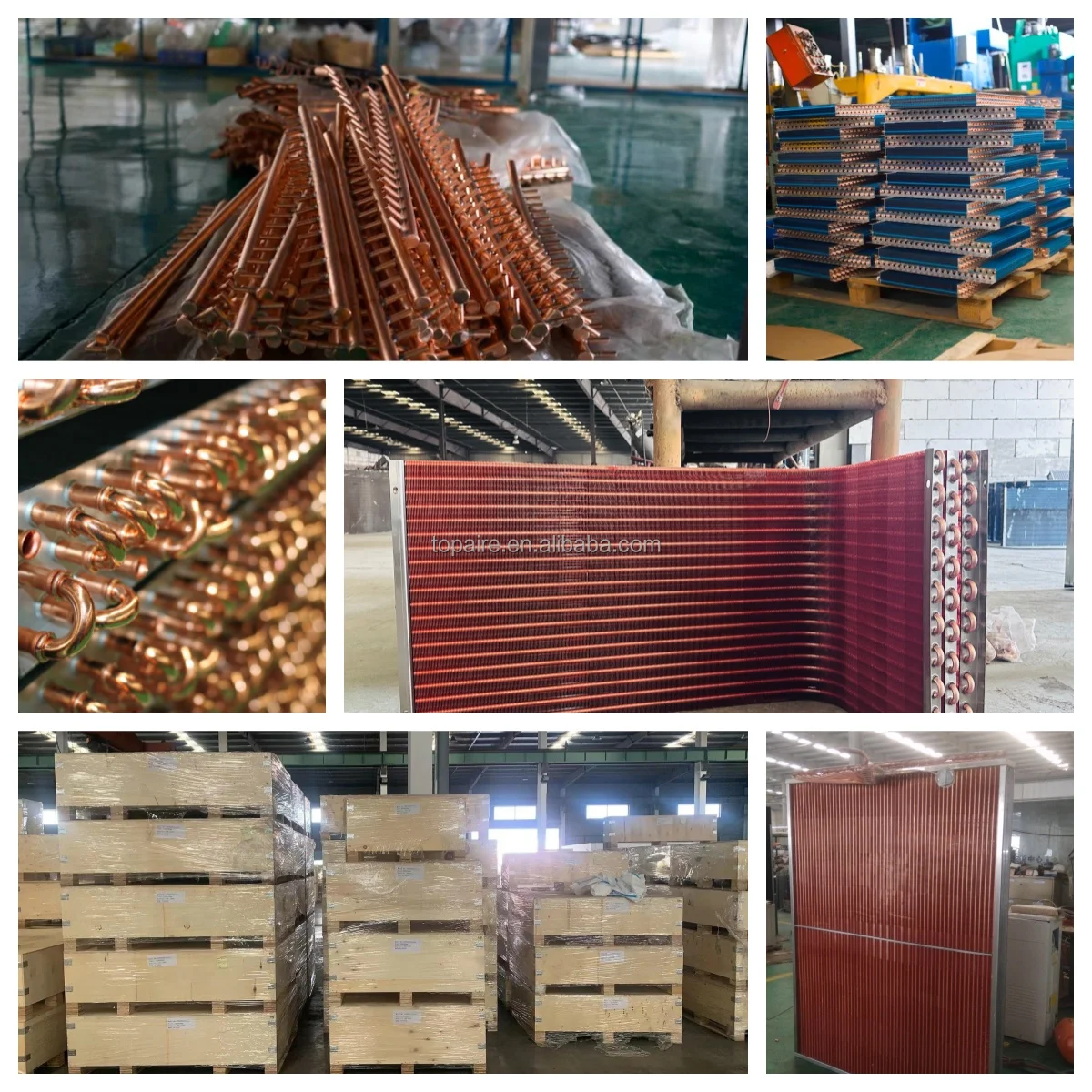 Epoxy Coating Aluminum Fins Evaporator Condenser Coils Customized Sizes