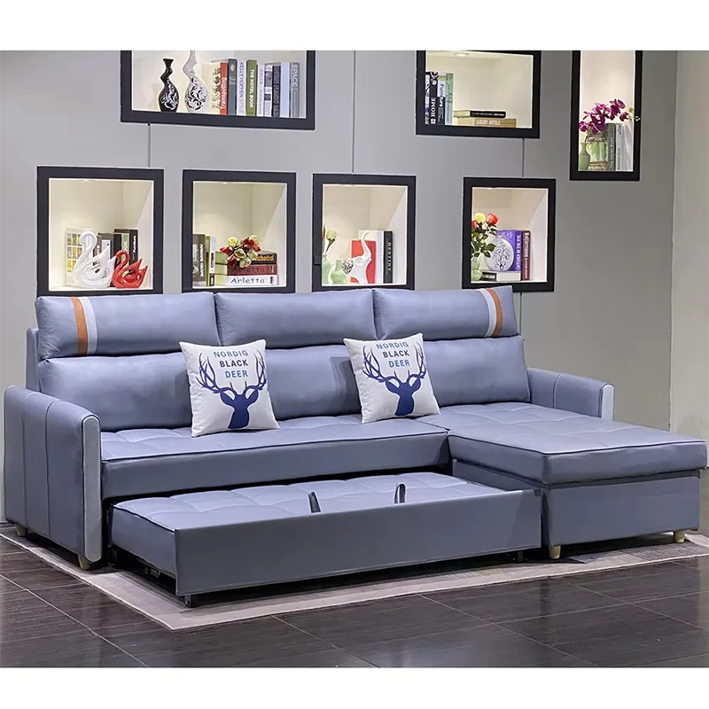 Germany European Cheap Living Room Fabric Sleeper Chaise 1 2 3 Seater Leather Sofa Bed