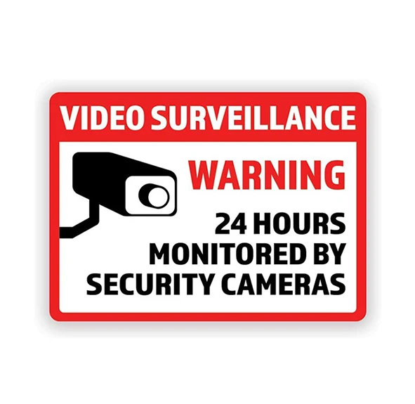 Custom Warning Video Surveillance Video Surveillance Sticker Whole Day ...