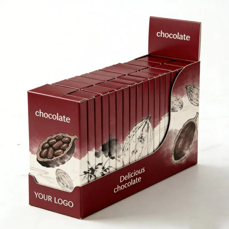 Caixa de Exibição Personalizada com Impressão, Suporte para Exibição, Perfurada com Recorte Fácil, Embalagem para Lanches, Doces, Chocolate e Biscoitos, Caixas de Exibição para Produtos no Varejo