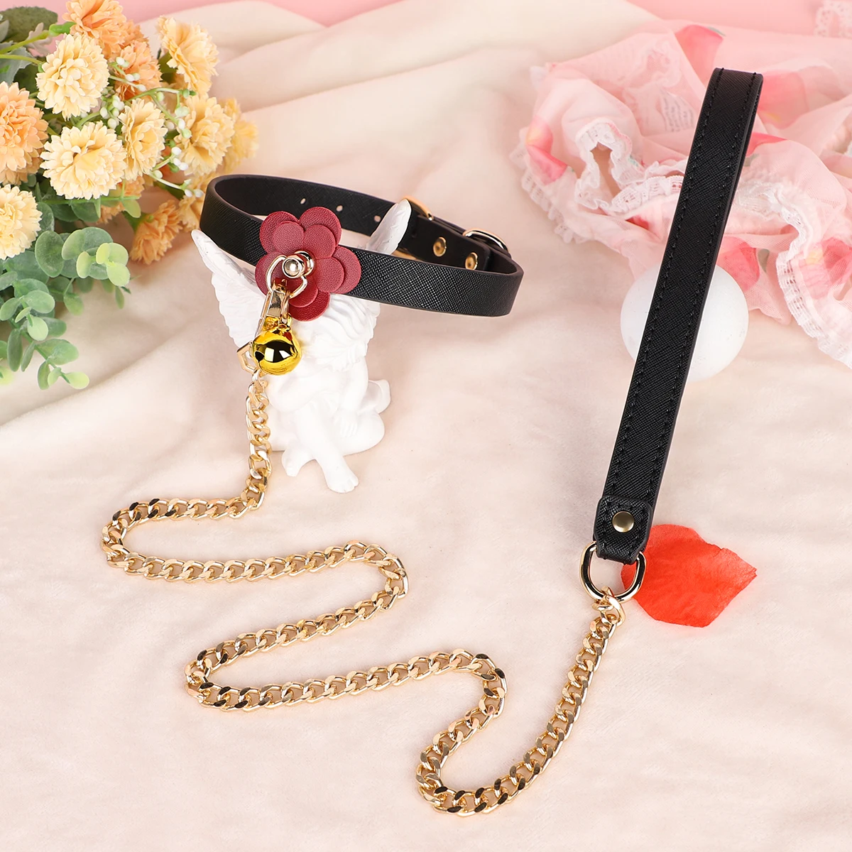 BDSM Sex Products Flower Bell Collar Couple Sex Toys SM Handcuffs for Adult  Punishment Training Sex Toy for Men