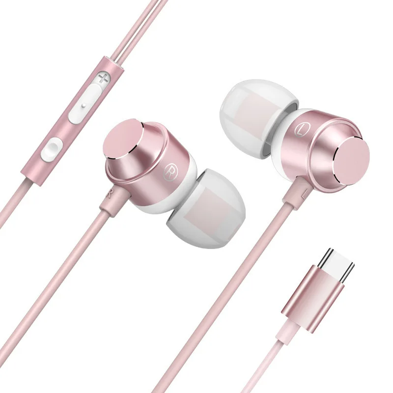USB C Metal Heavy Bass Earphone with Mic Perfect for Mobile