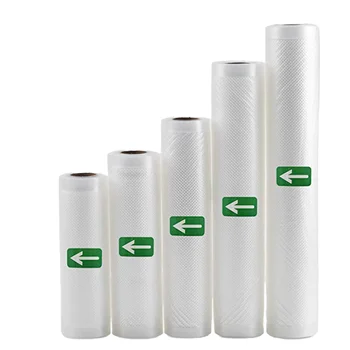 Clear Nylon Vacuum Food Storage Packaging Roll Embossed Pouches for Rice Meat Cakes Heat Seal Pouches