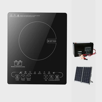 Portable Outdoor 24V/48V Solar Electric Stove Multifunctional Single Burner Induction Cooker for RV Countertop Ceramic
