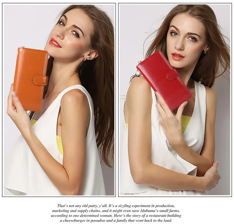 Ladies Simple Design Wallets Zipper Clutch Wallet Carteras De Mujer Wristlet Long Women Wallet