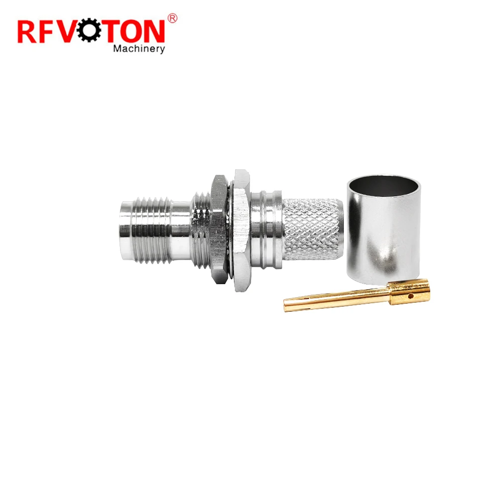 Factory Supply Tnc Female Jack Straight Bulkhead Waterproof Solder Welding WTR400 Rg213 Rg214 Rg8  Cable  Rf Coaxial Connector