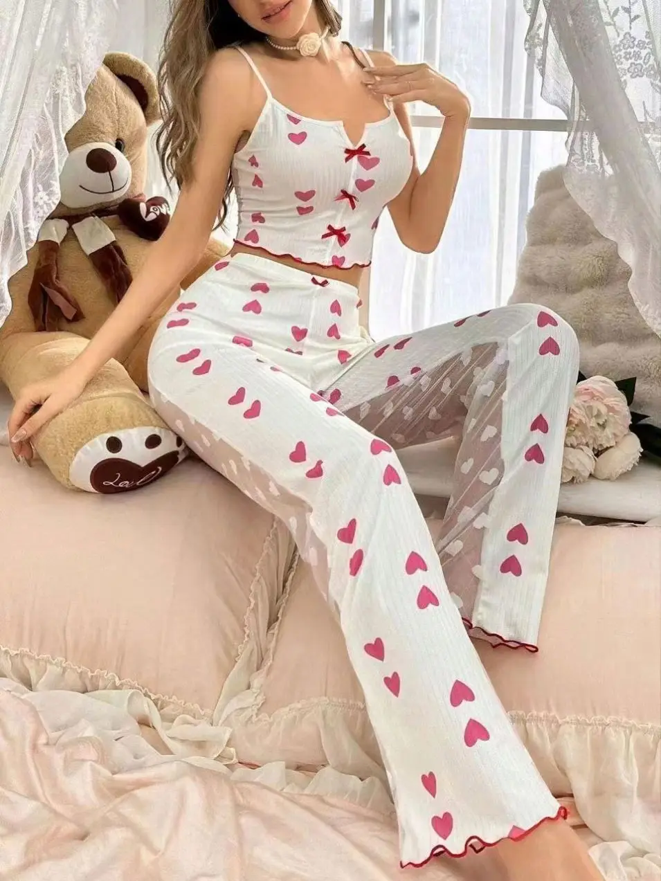 chinese dress ladies OYOANGLE Women's Heart Print Contrast Mesh Cami Nightdress Cutout See  Through Spaghetti Strap Nightgown Black Small at Amazon Women's Clothing  store
